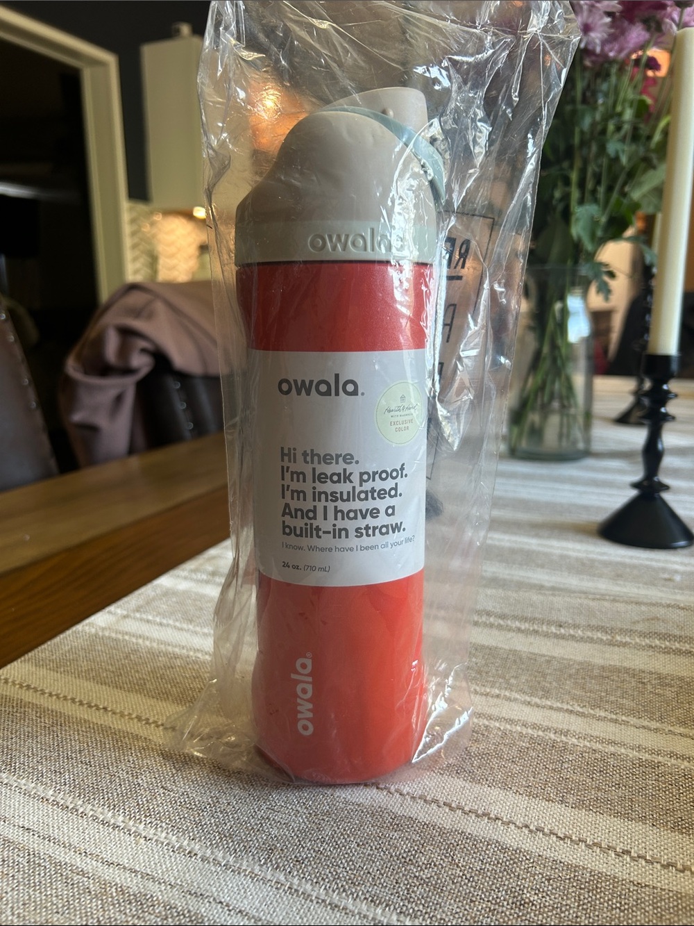 owala Insulated Water Bottle with Built-In Straw - Orange Hearth & Hand